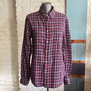 Gant Rugger New Haven plaid cotton flannel button down shirt size Medium